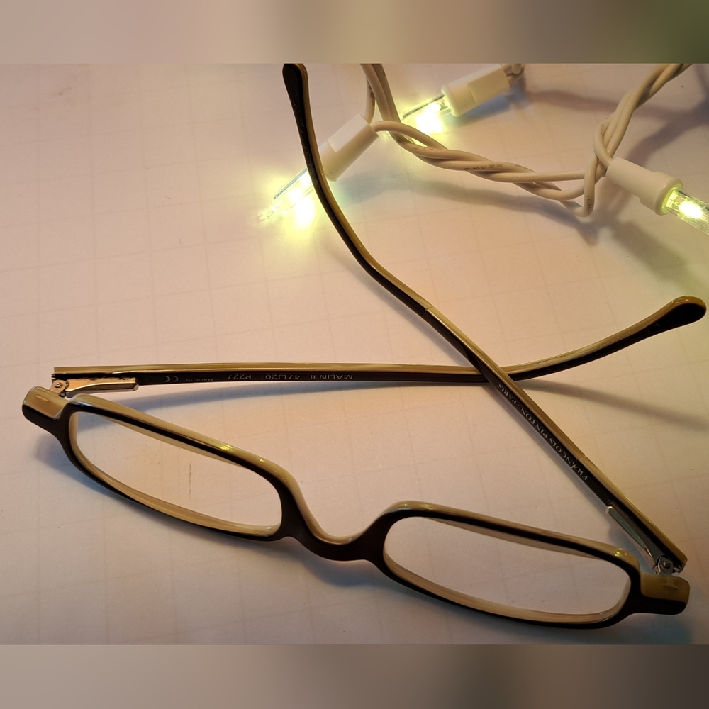 Francois Pinton Brown and Cream Colorblock Eyeglasses.